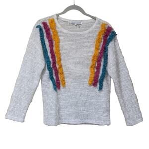 English Factory Textured Knit Eyelash Sweater, Multicolor, Women's Size Small